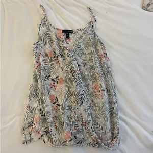 Floral print aqua blouse